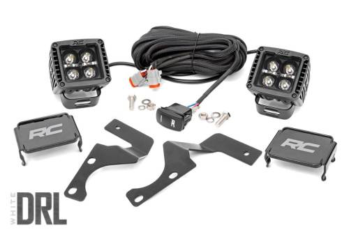 Rough Country - Rough Country LED Light - Ditch Mount - 2" Black Pair - White DRL - Toyota 4Runner (10-23) - 70797