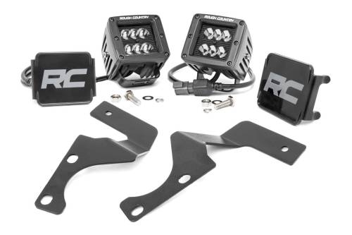 Rough Country - Rough Country LED Light - Ditch Mount - 2" Black Flood Pair - Toyota 4Runner (10-23) - 70799