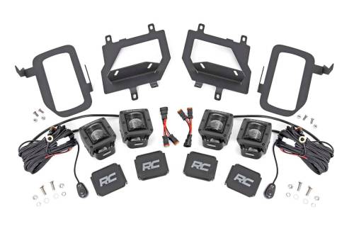 Rough Country - Rough Country LED Light - Fog Mount - Dual 2" Black Pairs - SAE - Ford F-150 (15-17) - 70831