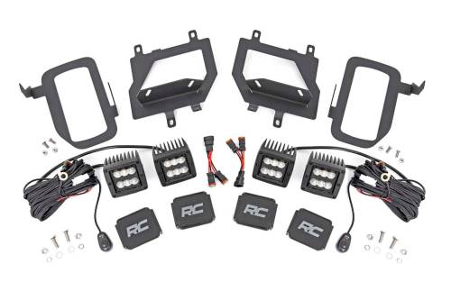 Rough Country - Rough Country LED Light - Fog Mount - Dual 2" Black Pairs - Flood - Ford F-150 (15-17) - 70833