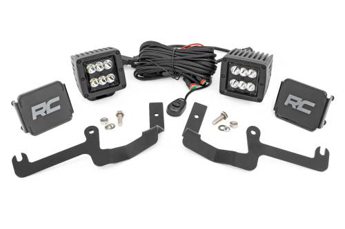 Rough Country - Rough Country LED Light - Ditch Mount - 2" Black Pair - Spot - Chevy Silverado 1500 (19-23) - 70841