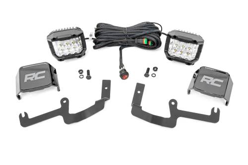 Rough Country - Rough Country LED Light - Ditch Mount - 3" OSRAM - Wide - Chevy Silverado 1500 (19-23) - 70845