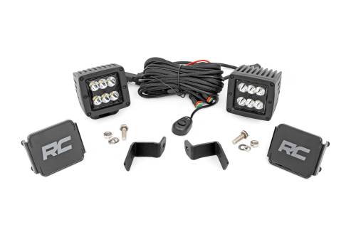 Rough Country - Rough Country LED Light - Ditch Mount - 2" Black Pair - Spot - Ford F-150 (15-23)/F-150 Lightning (2022) - 71028