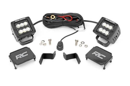 Rough Country - Rough Country LED Light - Ditch Mount - 2" Black Pair - Flood - Ford F-150 (15-23) - 71029