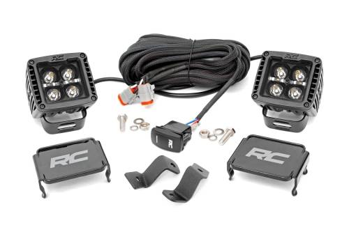 Rough Country - Rough Country LED Light Pair - Ditch Mnt - 2" Black DRL - Ford F-150 (15-23)/F-150 Lightning (2022) - 71031