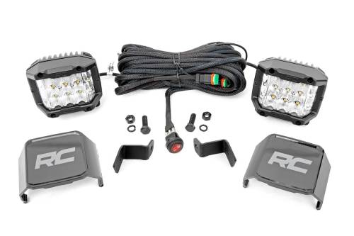 Rough Country - Rough Country LED Light - Ditch Mount - 2" Chrome Pair - Wide Angle - Ford F-150 (15-23) - 71033