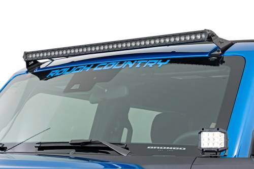 Rough Country - Rough Country LED Light - Upper Windshield - 40" Black Single Row - Ford Bronco (21-23) - 71041