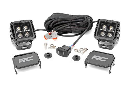 Rough Country - Rough Country LED Light - Ditch Mount - 2" Black Pair - White DRL - Ford Bronco (21-23) - 71048