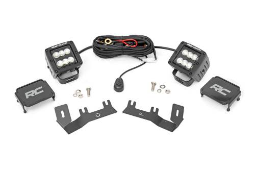 Rough Country - Rough Country LED Ditch Light Kit - 2in Black Pair - Flood - Chevy/GMC 1500 (14-18) - 71053