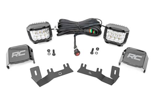 Rough Country - Rough Country LED Ditch Light Kit - 3in OSRAM Pair - Wide - Chevy/GMC 1500 (14-18) - 71056