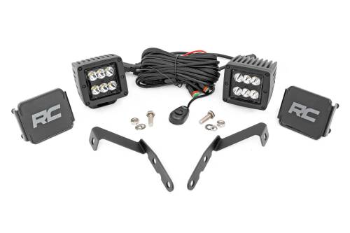 Rough Country - Rough Country LED Light - Ditch Mount - 2&quot Black Pair - Spot - Chevy 1500 (2007-2013) - 71058