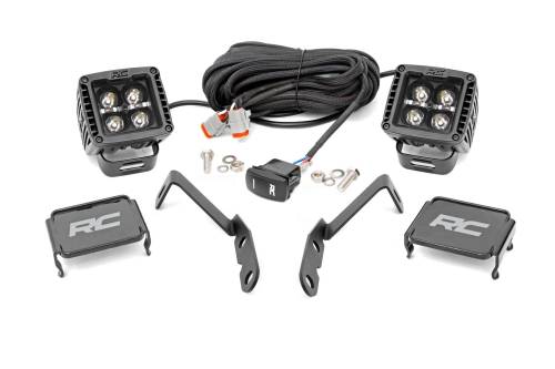 Rough Country - Rough Country LED Light - Ditch Mount - 2&quot Black Pair - White DRL - Chevy 1500 (2007-2013) - 71060