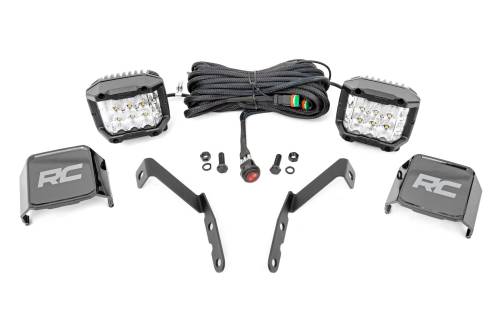 Rough Country - Rough Country LED Light - Ditch Mount - 3" OSRAM - Wide - Chevy 1500 & Chevy/GMC 2500HD/3500HD (07-14) - 71062