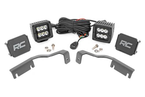 Rough Country - Rough Country LED Light - Ditch Mount - 2" Black Pair - Spot - Nissan Frontier (22-23) - 71064