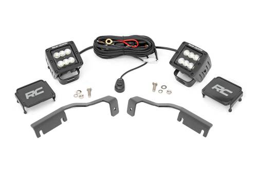 Rough Country - Rough Country LED Light - Ditch Mount - 2" Black Pair - Flood - Nissan Frontier (22-23) - 71065