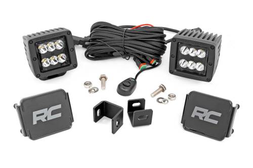 Rough Country - Rough Country LED Light - Ditch Mount - 2" Black Pair - Spot - Toyota Tundra (22-23) - 71071