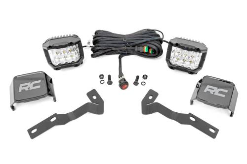 Rough Country - Rough Country LED Light Kit - Ditch Mount - 3" OSRAM - Wide - Toyota Tacoma (16-23) - 71084