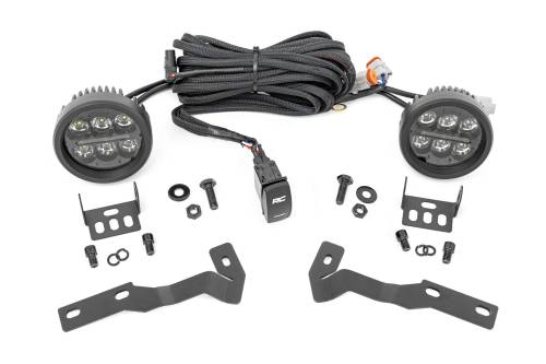 Rough Country - Rough Country LED Light - Ditch Mount -Black Series Round - 3.5 Inch - Amber DRL - Toyota Tacoma (16-23) - 71085