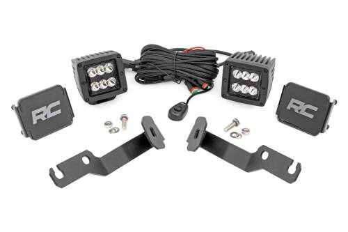 Rough Country - Rough Country LED Light Kit - Ditch Mount - 2" Black Pair - Spot - Toyota Tacoma (05-15) - 71087