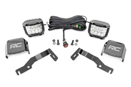 Rough Country - Rough Country LED Light Kit - Ditch Mount - 3" OSRAM - Wide - Toyota Tacoma 2WD/4WD (2024) - 72105