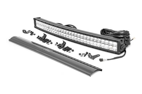 Rough Country - Rough Country Chrome Series LED - 30 Inch Light- Curved Dual Row - White DRL - 72930D