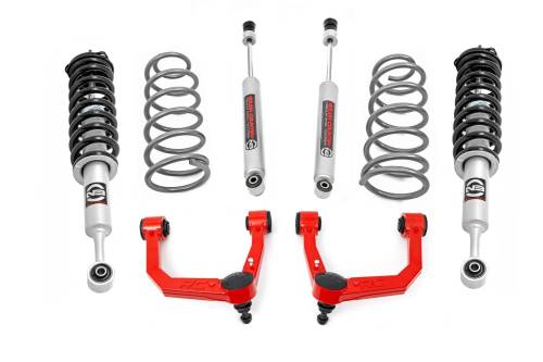 Rough Country - Rough Country 3 Inch Lift Kit - Upper Control Arms - RR Coils - N3 Struts - Toyota 4Runner (10-24) - 76632RED