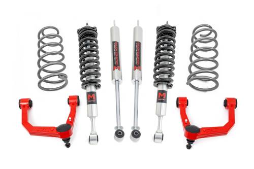 Rough Country - Rough Country 3 Inch Lift Kit - Upper Control Arms - RR Coils - M1 Struts - Toyota 4Runner (10-24) - 76642RED