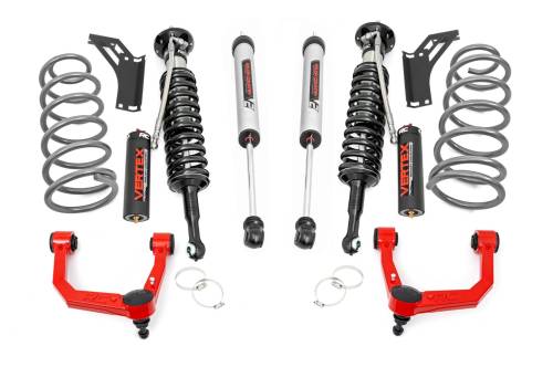 Rough Country - Rough Country 3 Inch Lift Kit - Upper Control Arms - RR Coils - Vertex/V2 - Toyota 4Runner (10-24) - 76658RED