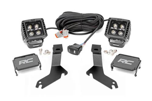 Rough Country - Rough Country LED Light Kit - Ditch Mount - 2" Black Pair - Amber DRL - Chevy Silverado 1500 (99-06) - 82281