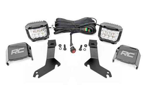 Rough Country - Rough Country LED Light Kit - Ditch Mount - 3" OSRAM - Wide - Chevy 1500 (99-06) - 82285