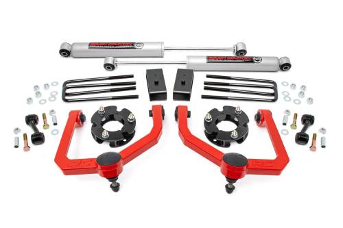 Rough Country - Rough Country 3 Inch Lift Kit - N3 Shocks - Nissan Titan 2WD/4WD (2004-2024) - 83430RED