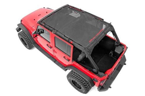 Rough Country - Rough Country Mesh Bikini Top Plus - Black - Jeep Wrangler JK 2WD/4WD (2007-2018) - 85110