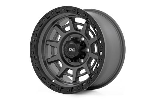 Rough Country - Rough Country Rough Country 85 Series Wheel - Simulated Beadlock - Gunmetal Gray/Black - 17x9 - 8x6.5 - +0mm - 85170010A