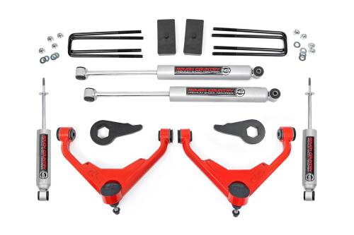 Rough Country - Rough Country 3 Inch Lift Kit - Chevy/GMC Sierra 2500 HD/Silverado 2500 HD/Suburban 2500/Yukon XL 2500 (01-10) - 8596N2RED