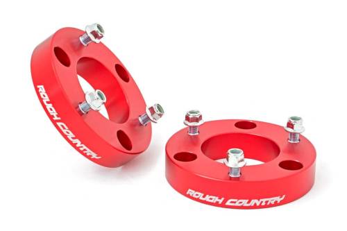 Rough Country - Rough Country 2 Inch Leveling Kit - Red Spacers - Nissan Titan 2WD/4WD (04-21) - 863RED