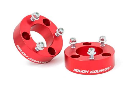 Rough Country - Rough Country 2.5 Inch Leveling Kit - Red Spacers - Nissan Frontier (05-23)/Xterra (05-15) - 865RED