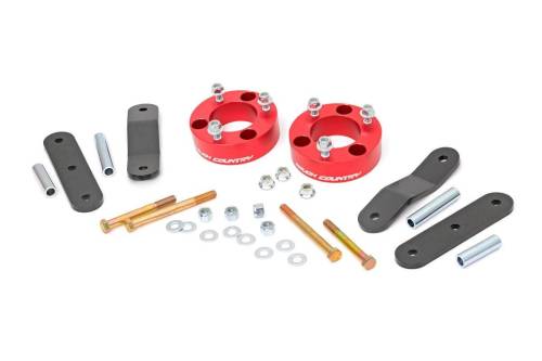 Rough Country - Rough Country 2.5 Inch Leveling Kit - Red Spacers - Nissan Frontier (05-23)/Xterra (05-15) - 867RED