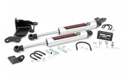 Rough Country - Rough Country V2 Steering Stabilizer - Dual - 2.5-8 Inch Lift - Jeep Gladiator JT (20-22)/Wrangler JL (18-23) - 8730470