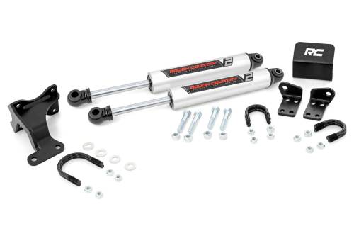 Rough Country - Rough Country V2 Steering Stabilizer - Dual - 2-8 Inch Lift - Jeep Wrangler JK (07-18) - 8734970