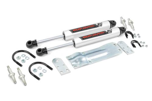 Rough Country - Rough Country V2 Steering Stabilizer - Dual - GMC C15/K15 Truck (69-87)/Half-Ton Suburban (73-91) - 8735670