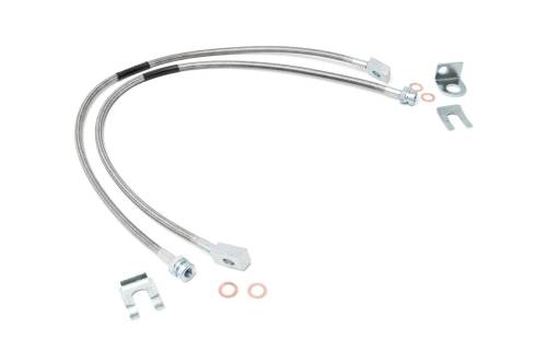 Rough Country - Rough Country Brake Lines - Stainless - FR - 4-6" Lift - Jeep Cherokee XJ (84-01)/Wrangler TJ (97-06) - 89702