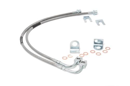 Rough Country - Rough Country Brake Lines - Stainless - Front - 4-6 Inch Lift - Jeep Wrangler JK (07-18) - 89707