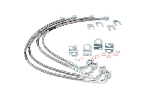 Rough Country - Rough Country Brake Lines - Stainless - FR & RR - 4-6 Inch Lift - Jeep Wrangler JK (07-18) - 89716