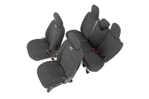 Rough Country - Rough Country Seat Covers - Front and Rear w/ Armrest - Jeep Wrangler JL (18-23) - 91012