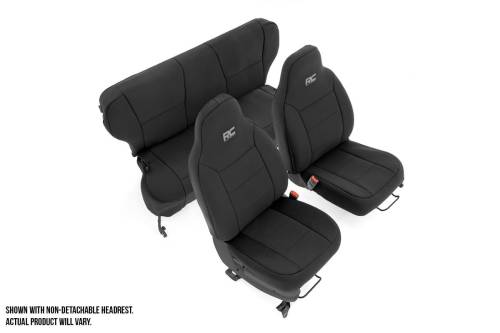 Rough Country - Rough Country Seat Covers - Detachable Headrest FR & RR - Jeep Cherokee XJ (97-01) - 91023