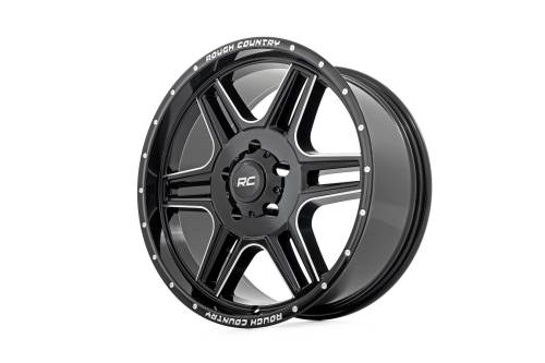 Rough Country - Rough Country Rough Country 92 Series Wheel - Machined One-Piece - Gloss Black - 18x9 - 5x5 - +0mm - 92180018