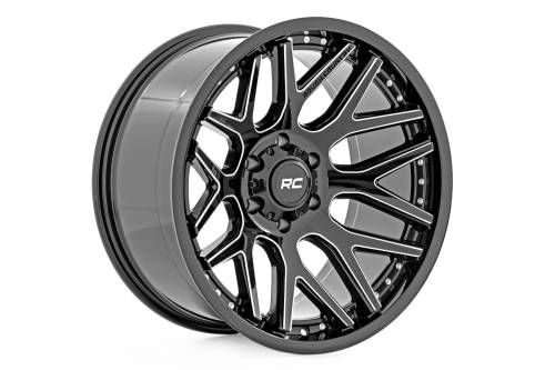 Rough Country - Rough Country Rough Country 95 Series Wheel - Machined One-Piece - Gloss Black - 20x10 - 5x5 - -19mm - 95201018M