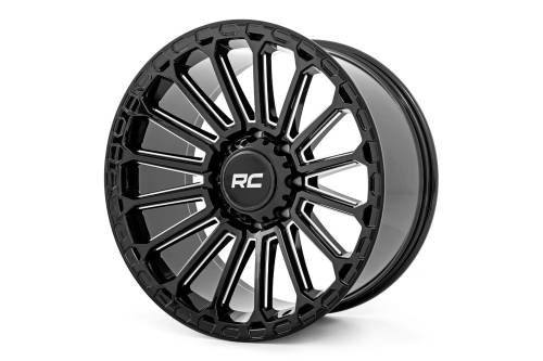 Rough Country - Rough Country Rough Country 97 Series Wheel - One-Piece - Gloss Black - 17x9 - 6x5.5 - -12mm - 97170912