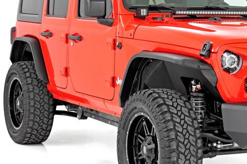 Rough Country - Rough Country High Clearance LED Flat Fender Flare Kit - UV Treated - - Jeep Wrangler JL (18-23) - 99036