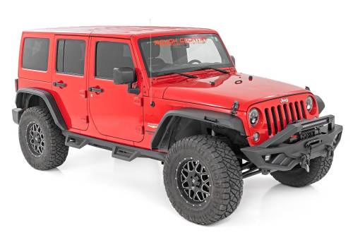 Rough Country - Rough Country High Clearance LED Flat Fender Flare Kit - UV Treated - Jeep Wrangler JK (07-18) - 99037